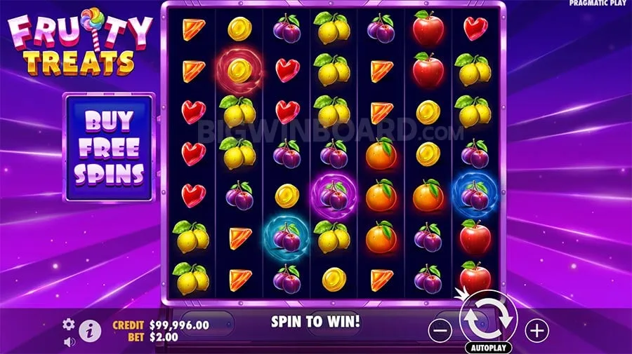 Características del juego Fruity Treats